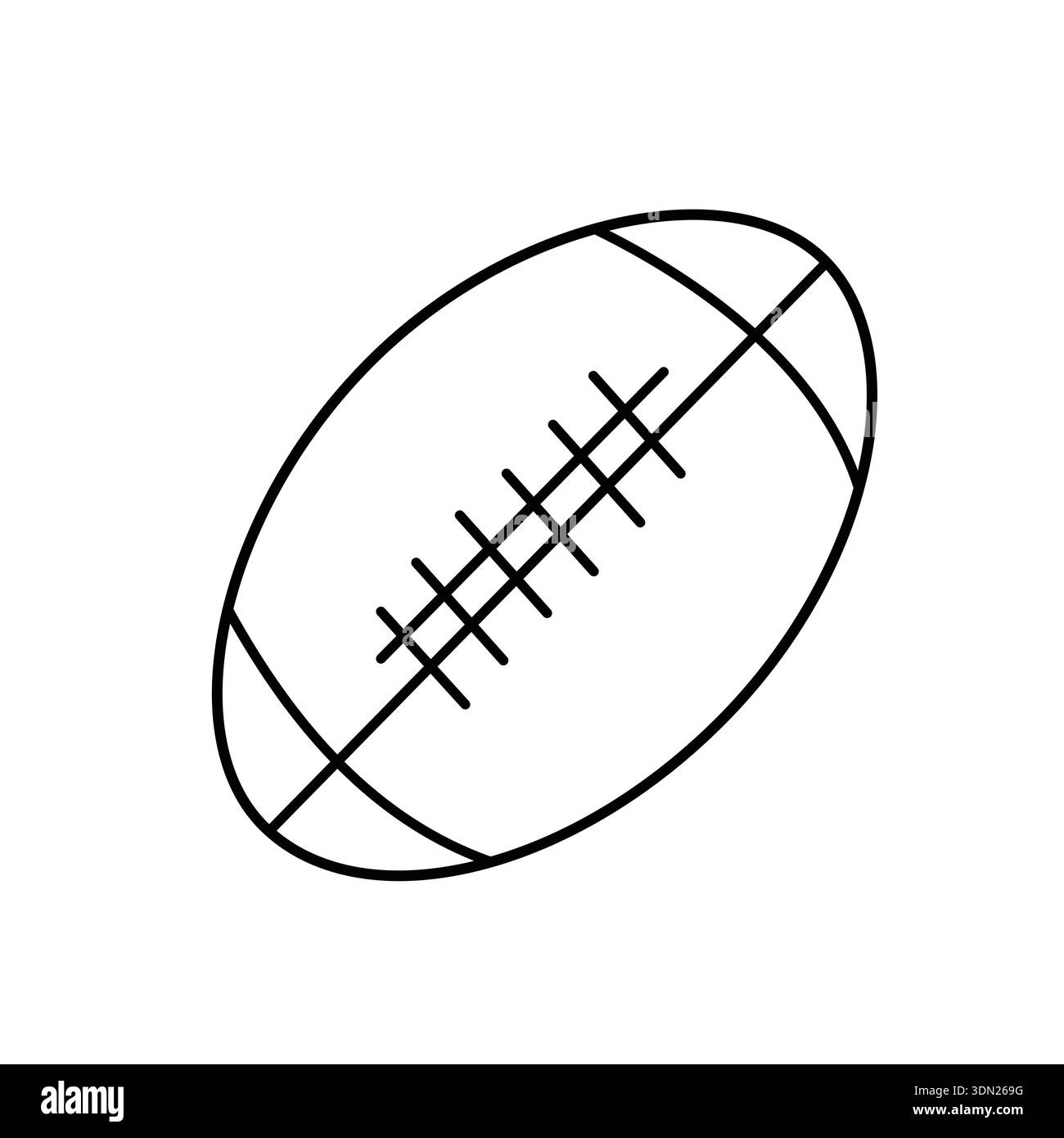 American Football-Symbol auf schwarz-weißem Hintergrund Stock Vektor