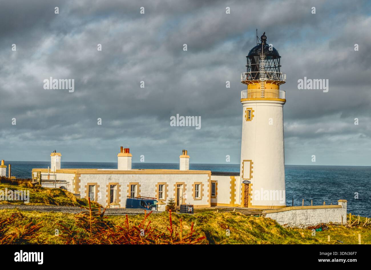 Leuchtturm von Tiumpan Head Stockfoto