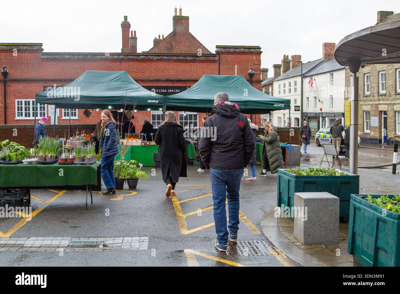 Nasser Markttag im Downham Market Stockfoto