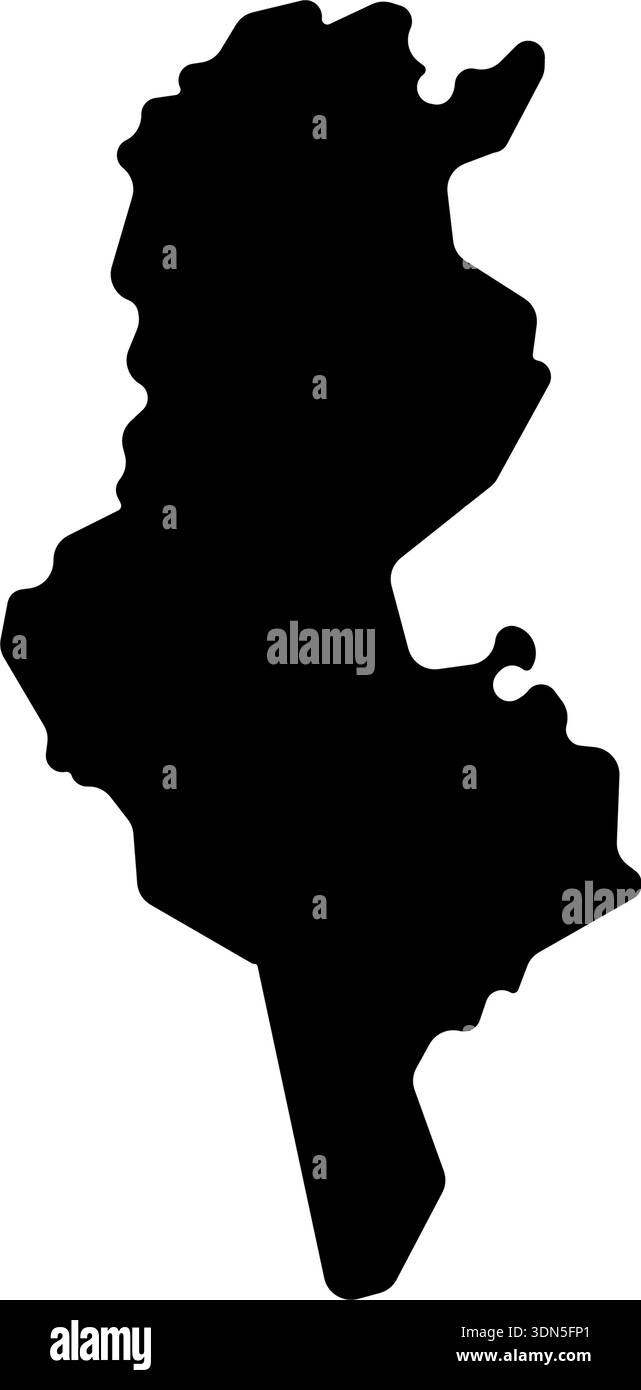 tunesien Land Karte Grenze Vektor Symbol Illustration Design Stock Vektor