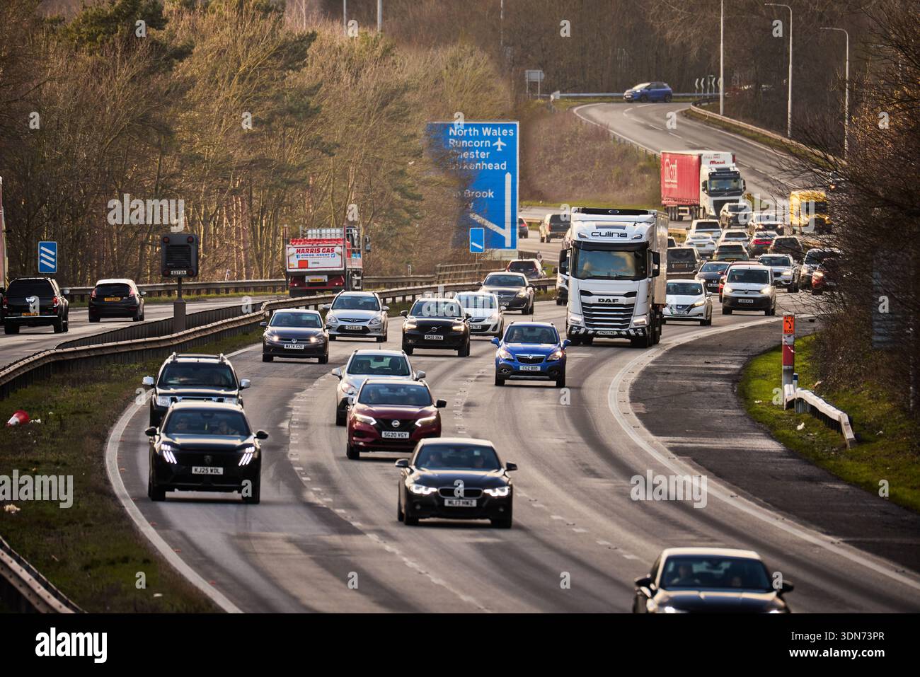 Daresbury, M56, Anschlussstelle 11 Stockfoto