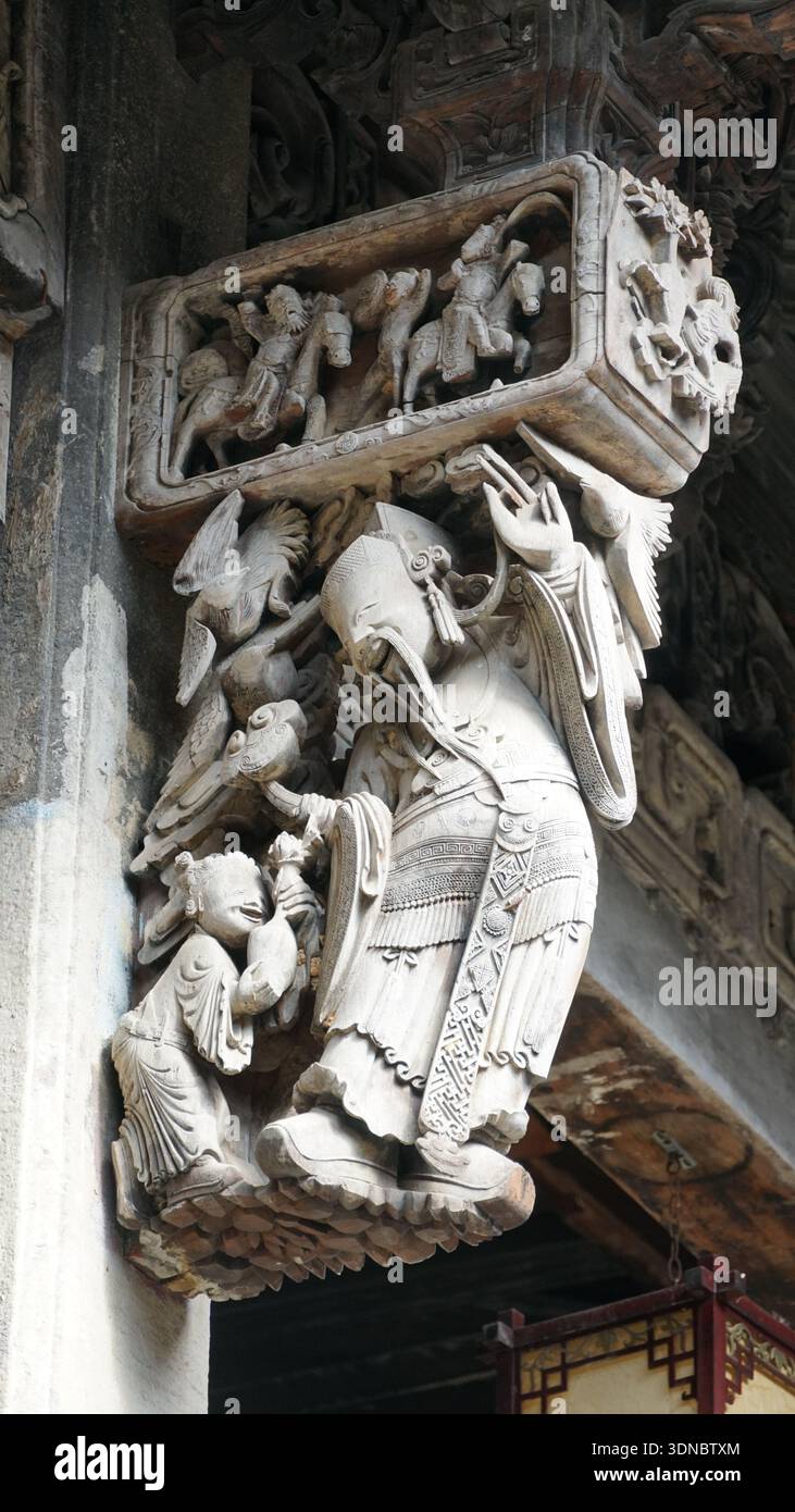 Medizin-Kaiser-Tempel: Ein Meisterwerk der alten chinesischen Handwerkskunst in Lanxi, Zhejiang, China Stockfoto