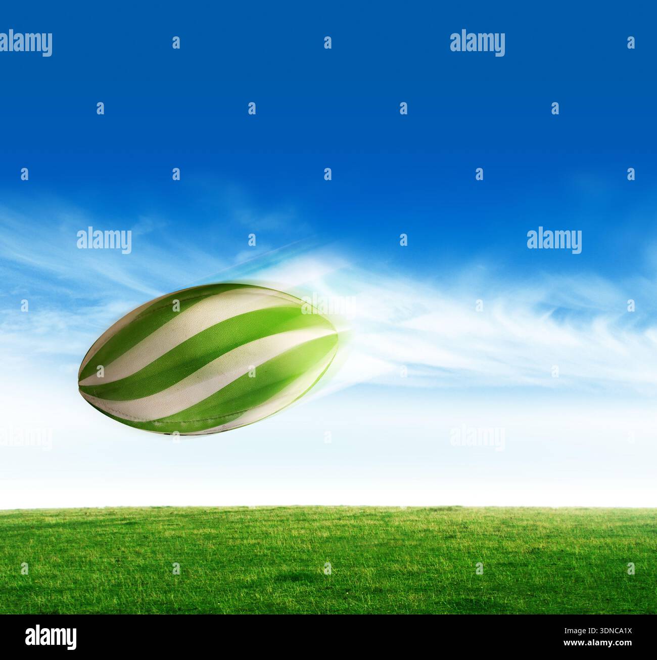 rugby-Ball-Pass Stockfoto