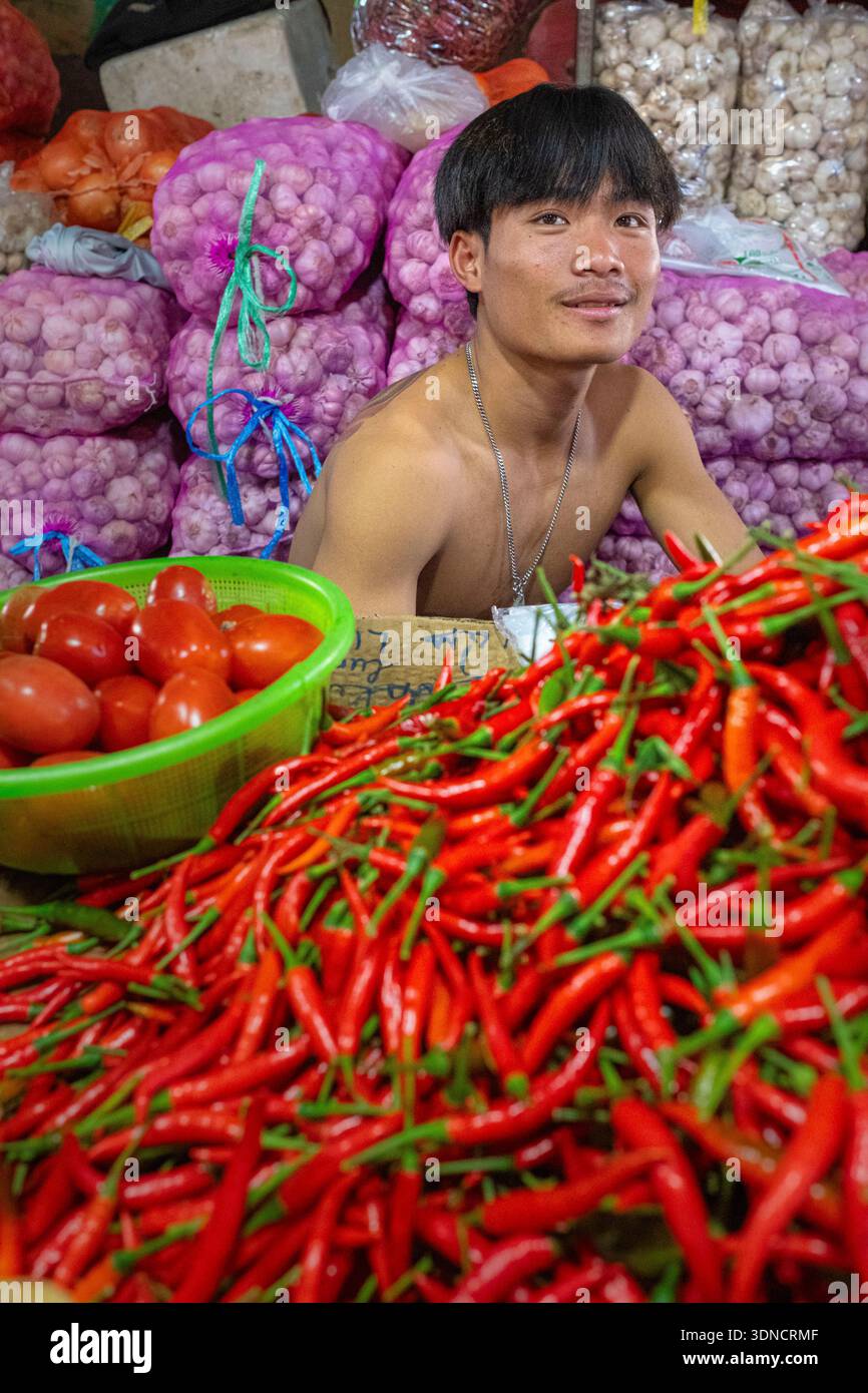 Laos, Savannakhet, der große Savanxay Markt Stockfoto