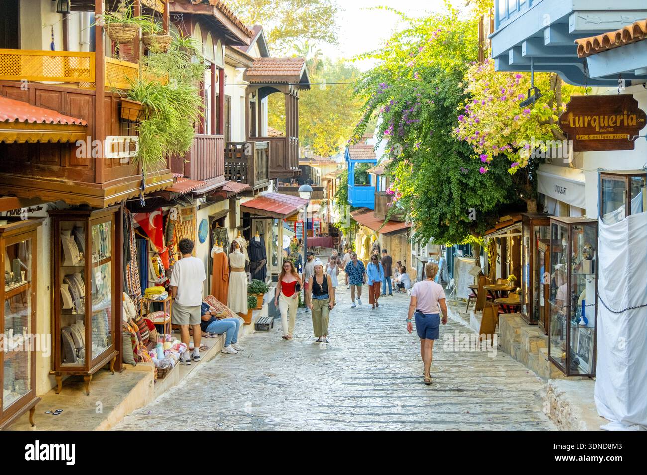 Türkei, Mittelmeerraum, Türkisküste, Lycia, Provinz Antalya, das Stadtzentrum von Kas am Meer Stockfoto