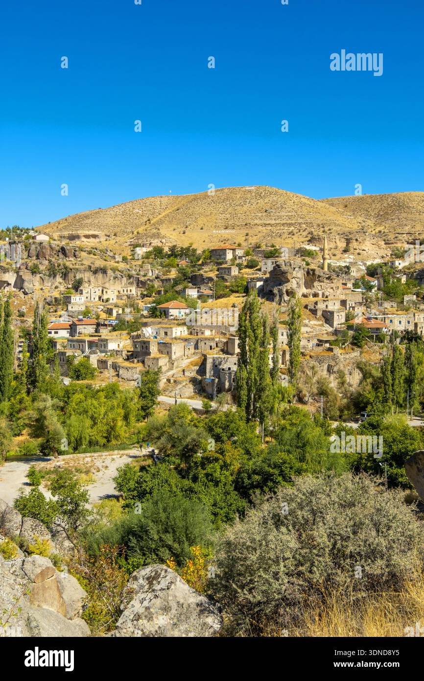 Türkei, Zentralanatolien, Provinz Aksaray, Kappadokien, Guzelyurt, Höhlendorf Stockfoto