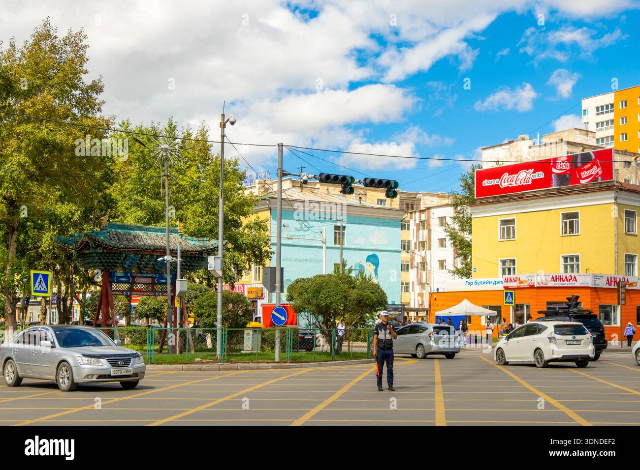 Mongolei, Ulan Bator, Parkplatz Stockfoto