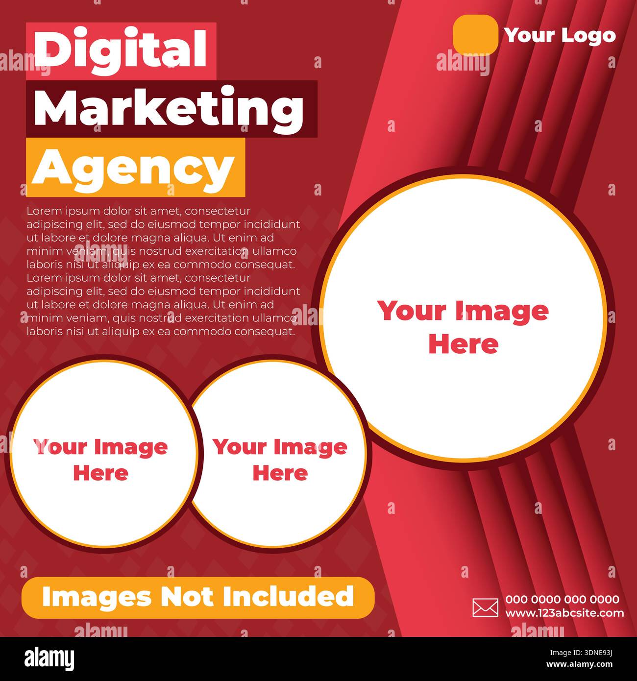 Professionelle Digital Marketing Agentur Social Media Post Template Stock Vektor