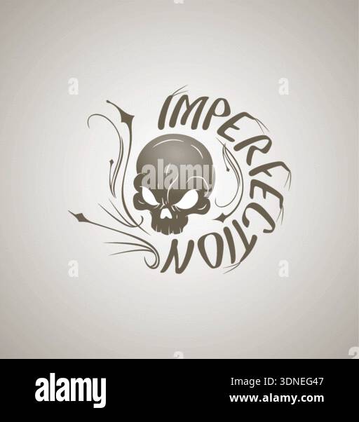 Ein professionelles Design mit grafischer Imperfektion Skull Logo mit einer Skull umgebenen Vektor-Illustration Vorlage. Stock Vektor