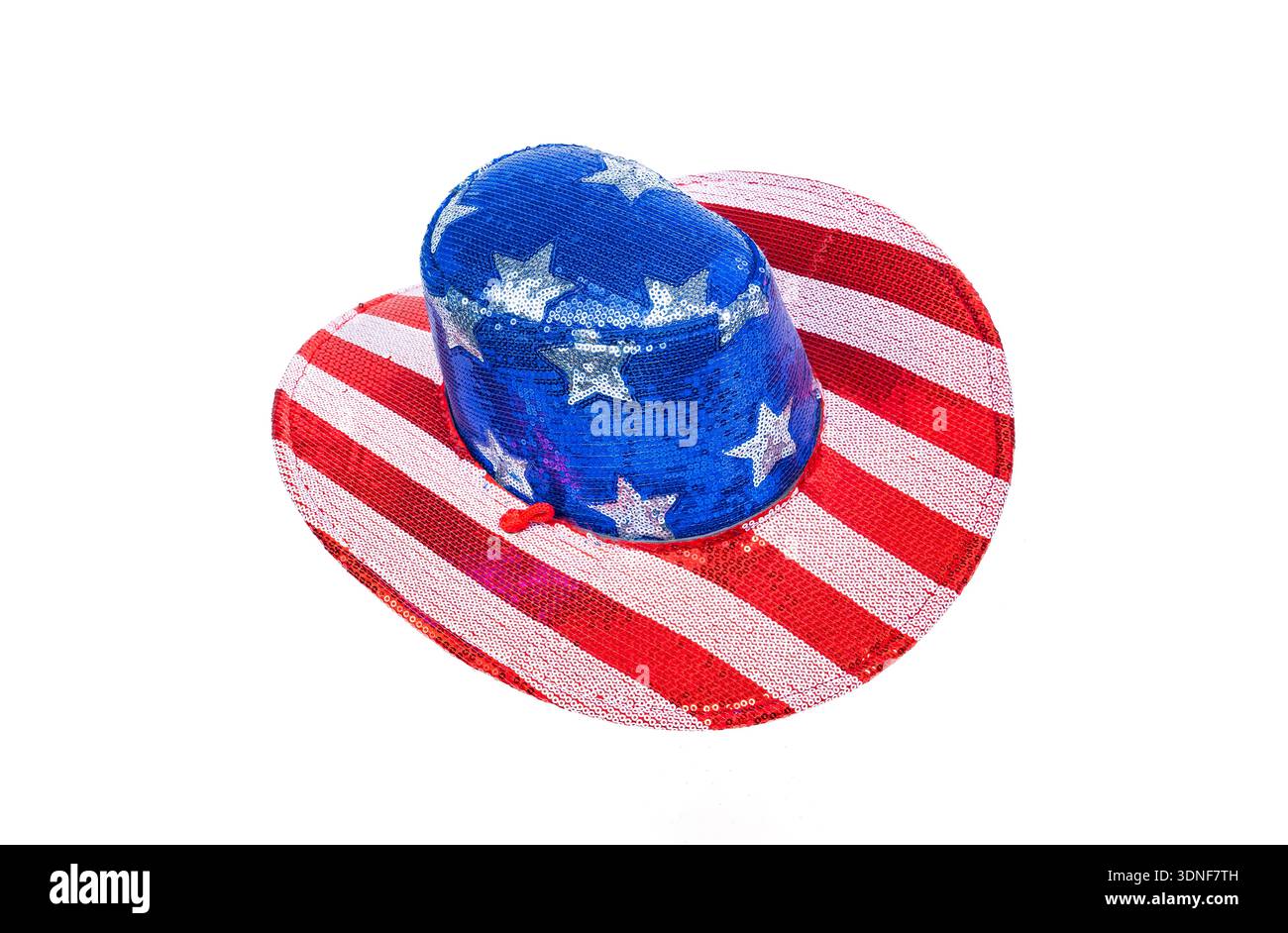 Cowboyhut mit patriotischer amerikanischer Flagge Stockfoto
