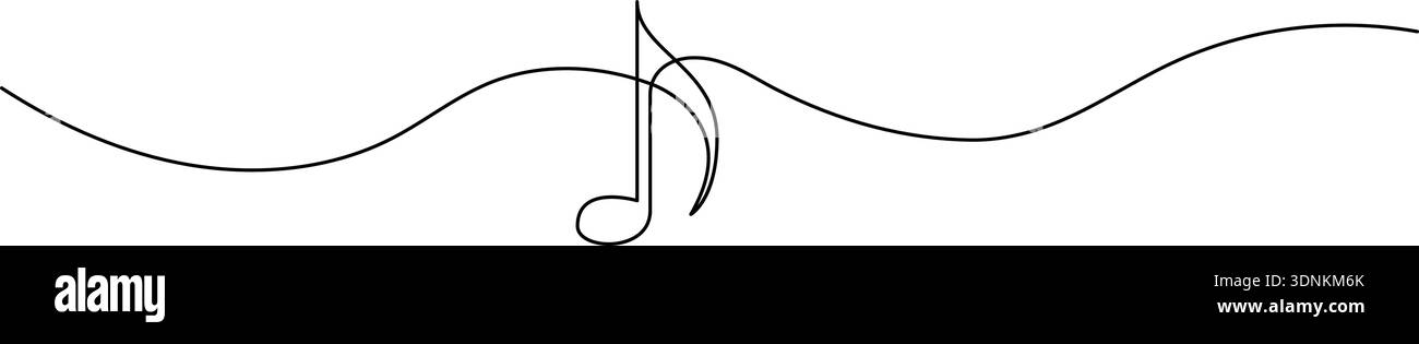 Musiknotizen durchgehende Umrisszeichnung minimalistisches Musiksymbol Illustration Stock Vektor
