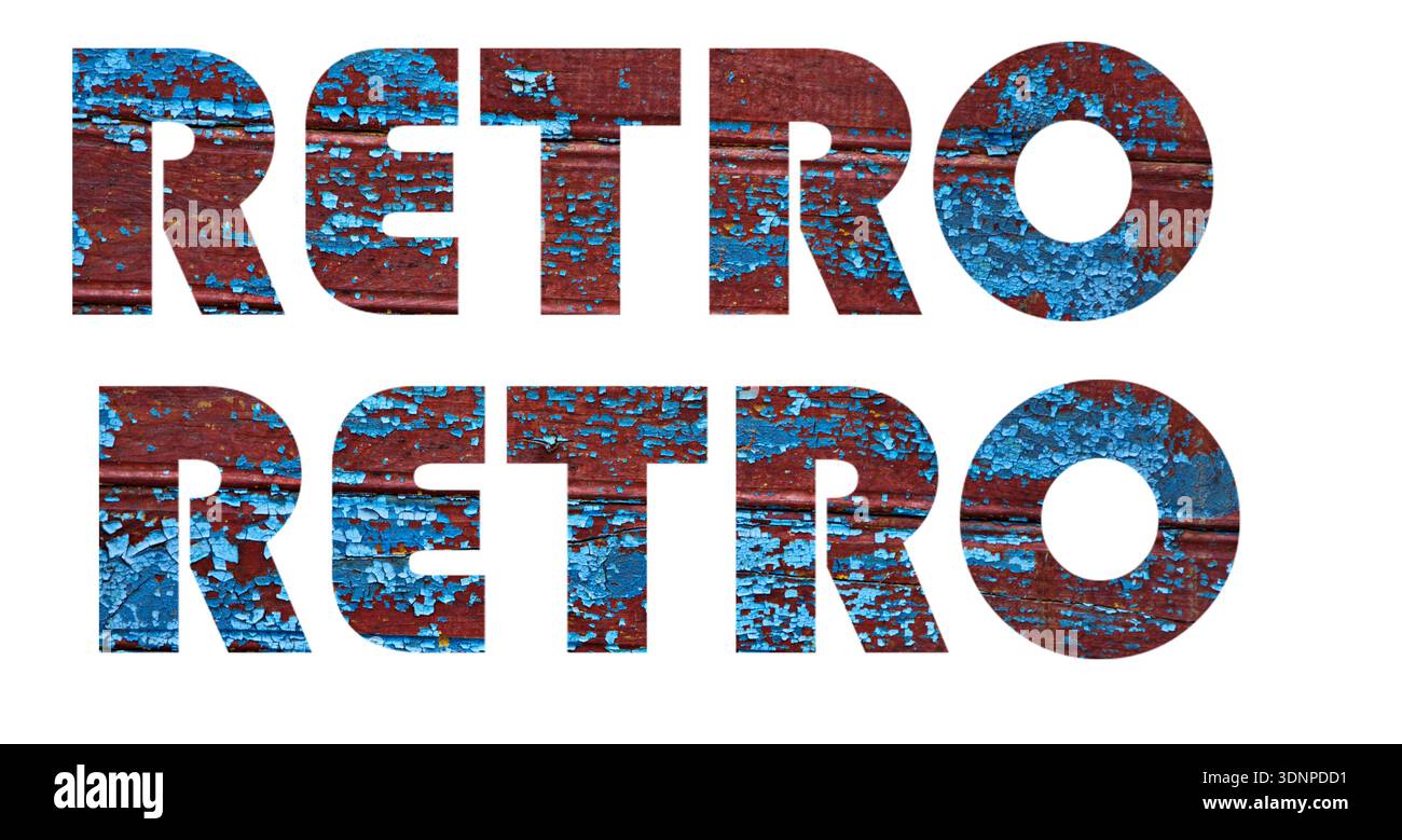 Retro bearbeitbarer Texteffekt. Retro, Vintage Texteffekt, bearbeitbarer 70er und 80er Jahre Textstil. Stockfoto