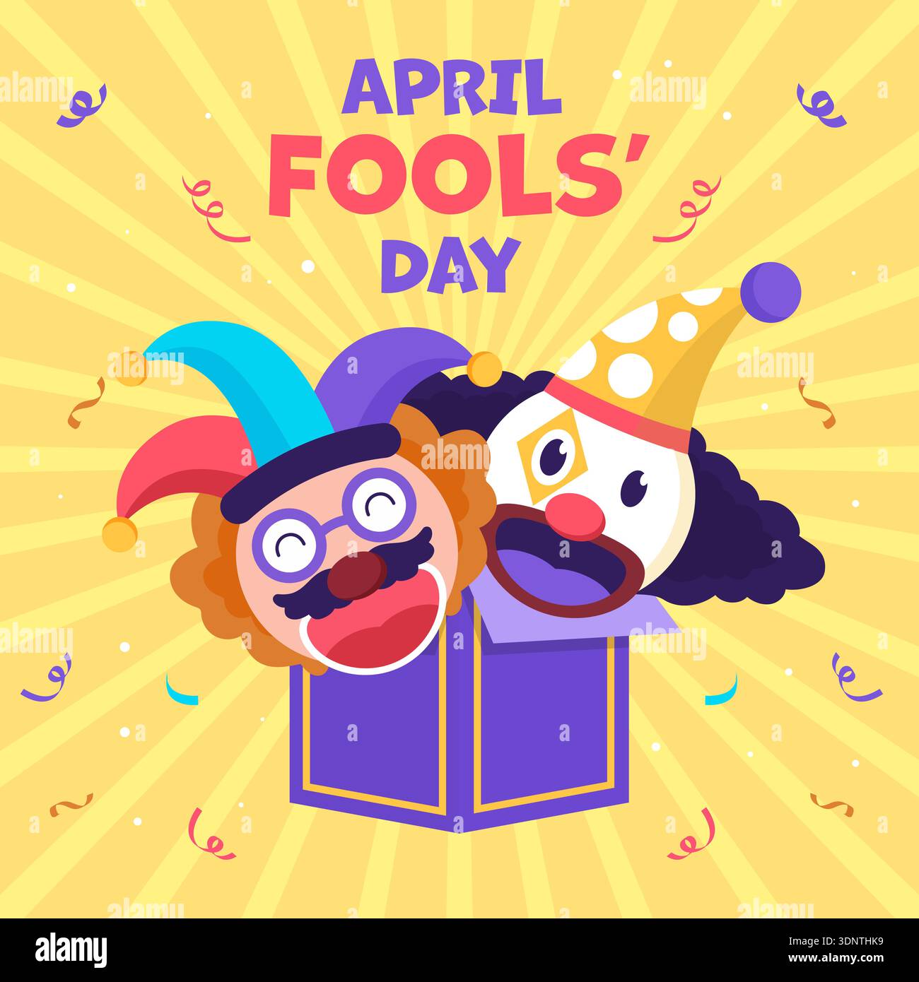 Flache Illustration für einen fröhlichen april-Narrentag Stock Vektor