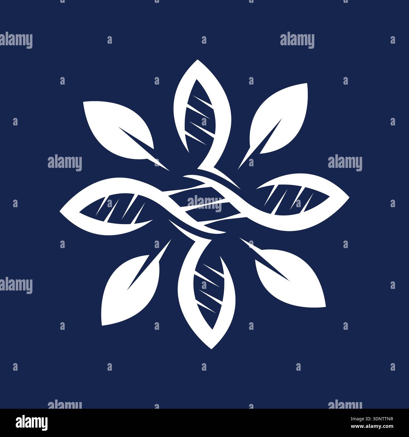 DNA- und Leaf-Logo-Design Stock Vektor