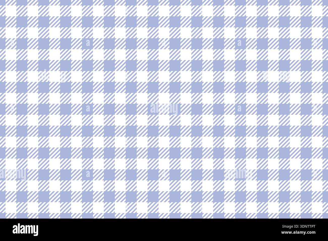 Nahtloses Muster aus blauem Gingham-Material. Niedliches Karomuster in Flieder. Picknick-Küche mit Tischdecke. Vintage-Textur mit quadratischem Gingham-Muster. Vektorabbildung Stock Vektor