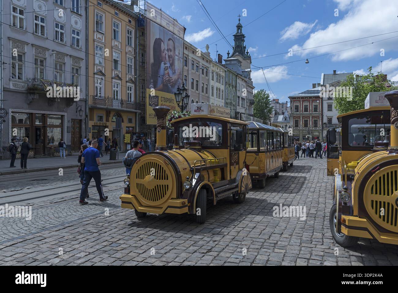Eisenbahnen für Besichtigungstouren für Touristen, Lemberg, Ukraine Stockfoto