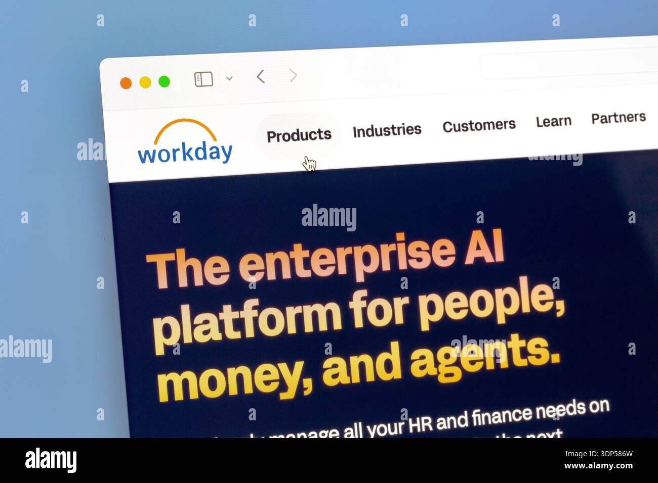 Ostersund, Schweden - 13. Februar 2026: Workday-Website auf einem Computerbildschirm. Stockfoto
