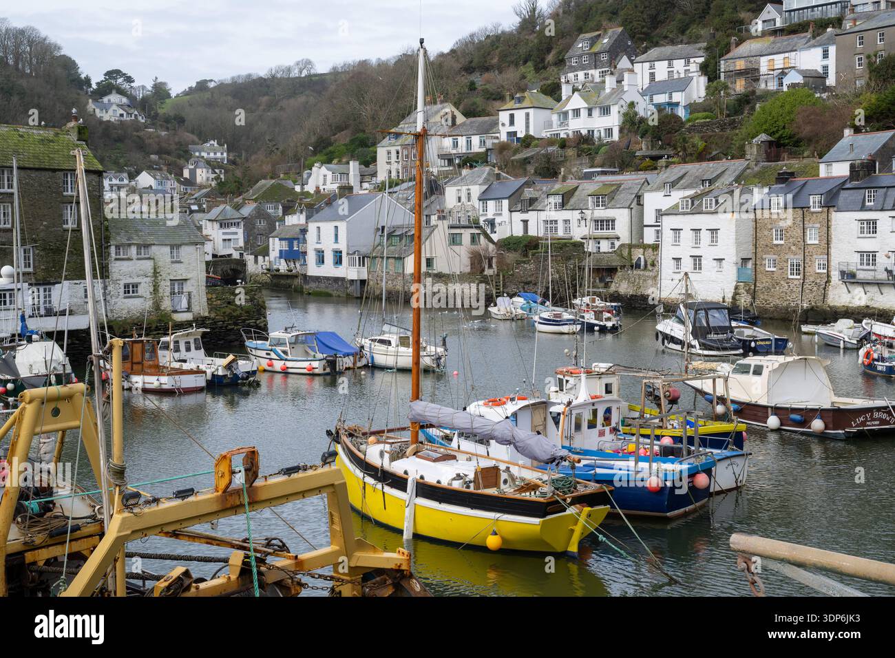 Polperro Harbour an der South Cornwall Coast Stockfoto