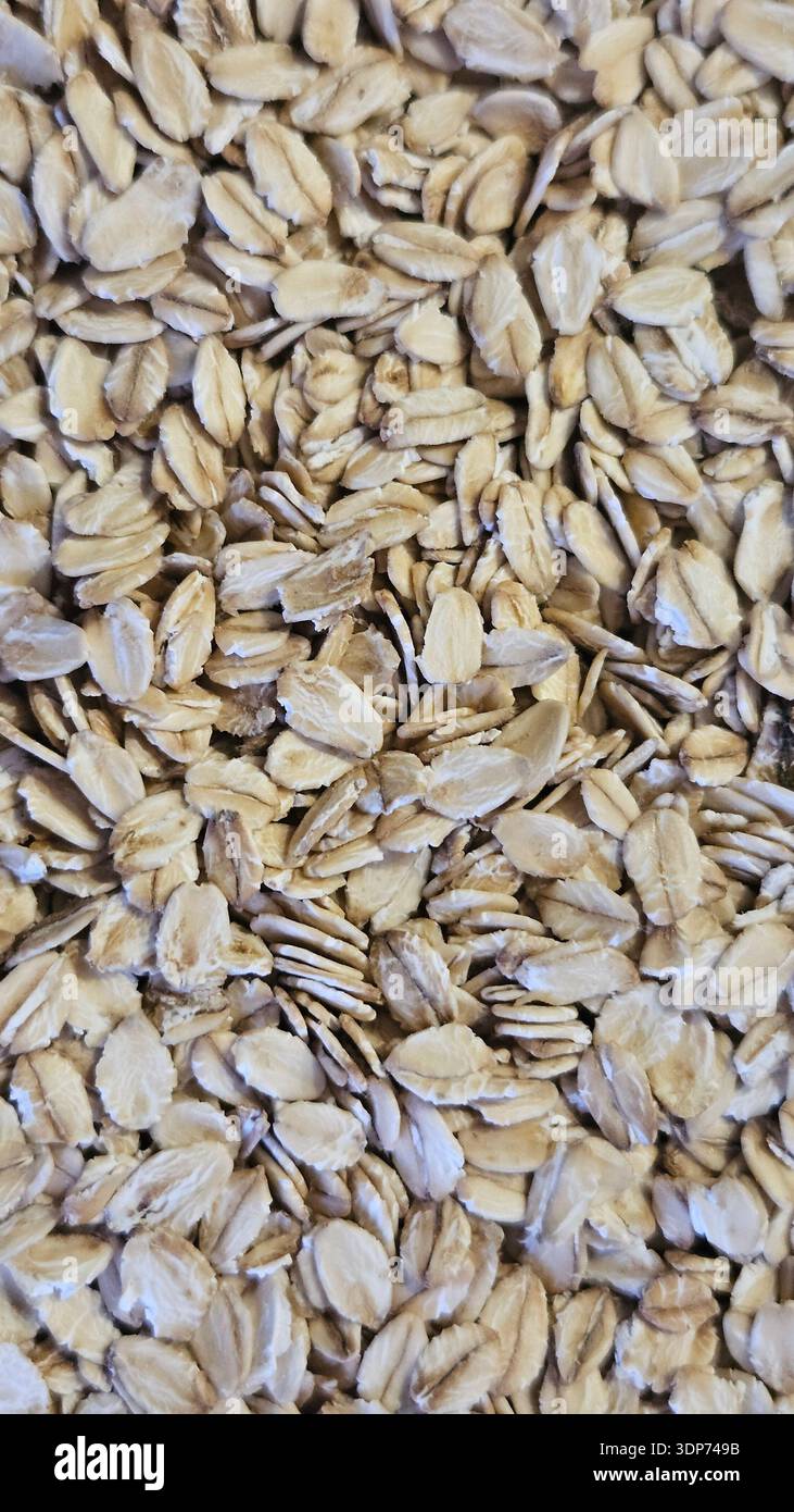 Texturhintergrund Für Oat-Flakes - Smartphone-aufgenommenes Stockfoto