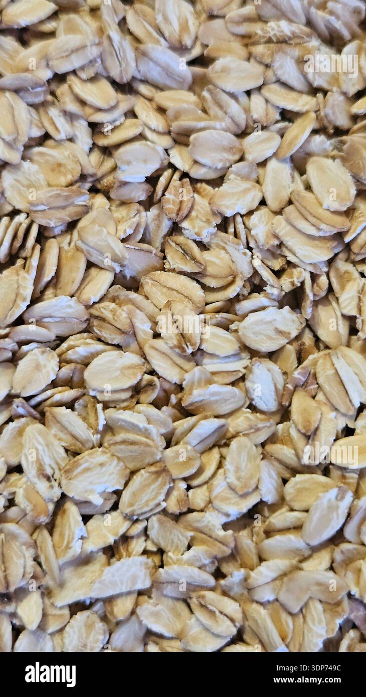 Texturhintergrund Für Oat-Flakes - Smartphone-aufgenommenes Stockfoto