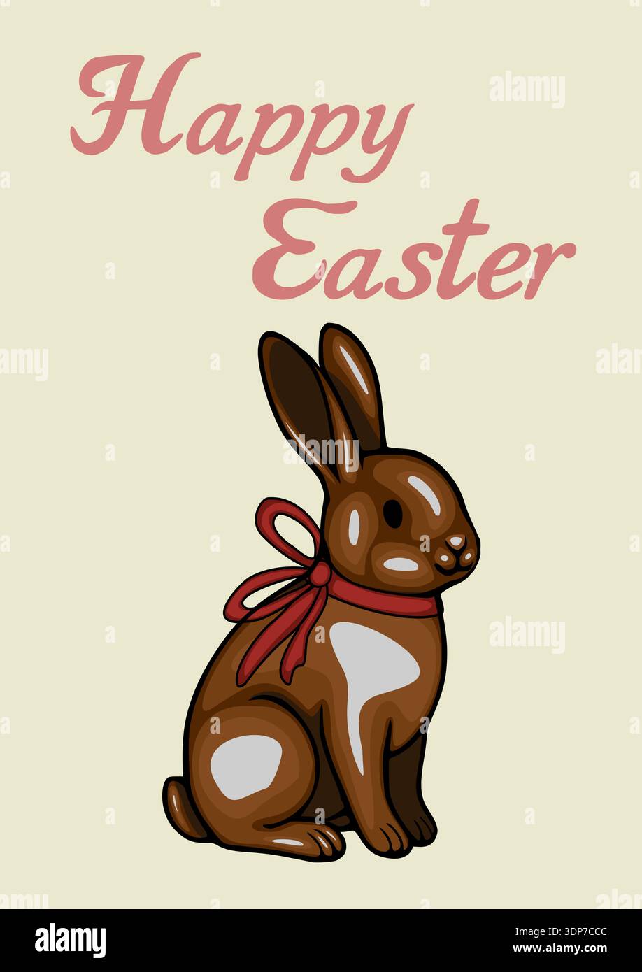 Happy Easter Vector Poster mit einer süßen Schokoladenhase Illustration Stock Vektor