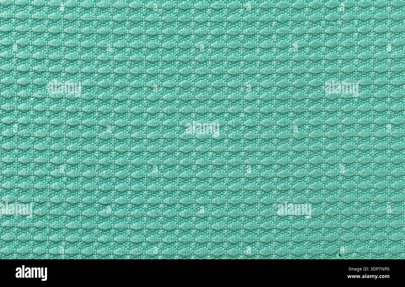 Blaugrüner gewebter Stoff Polsterung Material Textur Hintergrund Stockfoto