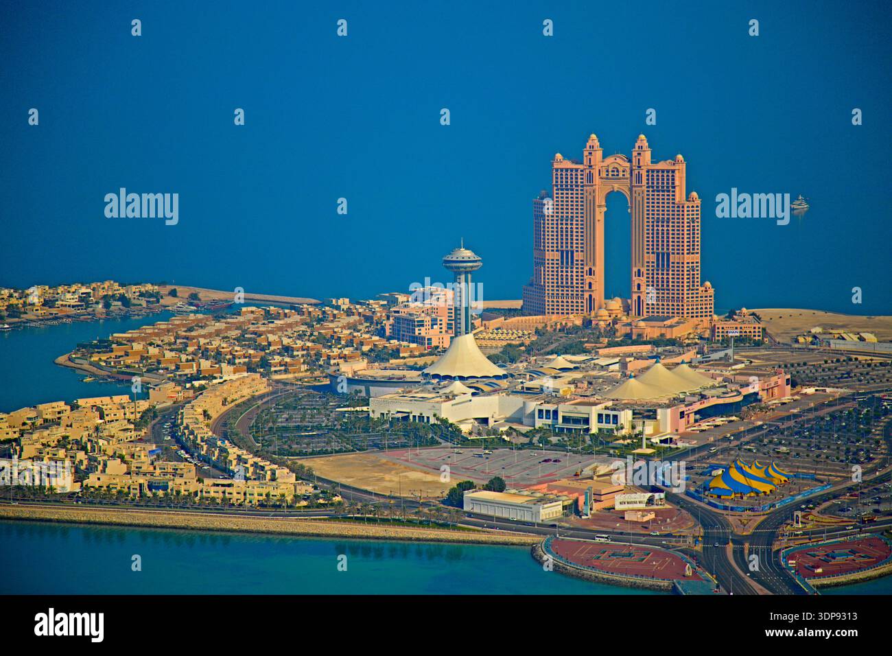 Vereinigte Arabische Emirate, Abu Dhabi, Luftsicht, Marina, Rixos Marina Hotel, Stockfoto