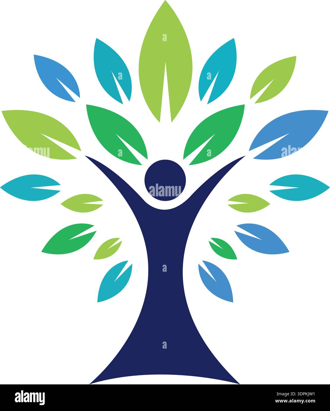 Tree People Wellness-Logo, People Tree Logo, Wellness-Logo Stock Vektor