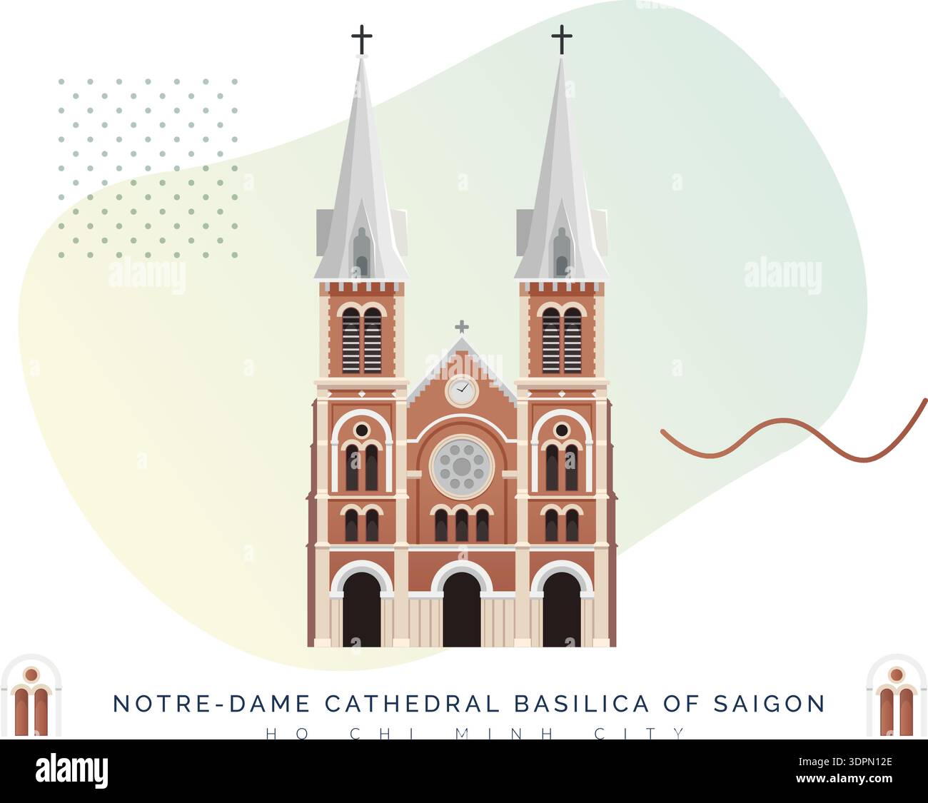 Kathedrale Notre-Dame Basilika von Saigon – Stockbild als Akte EPS 10 Stock Vektor