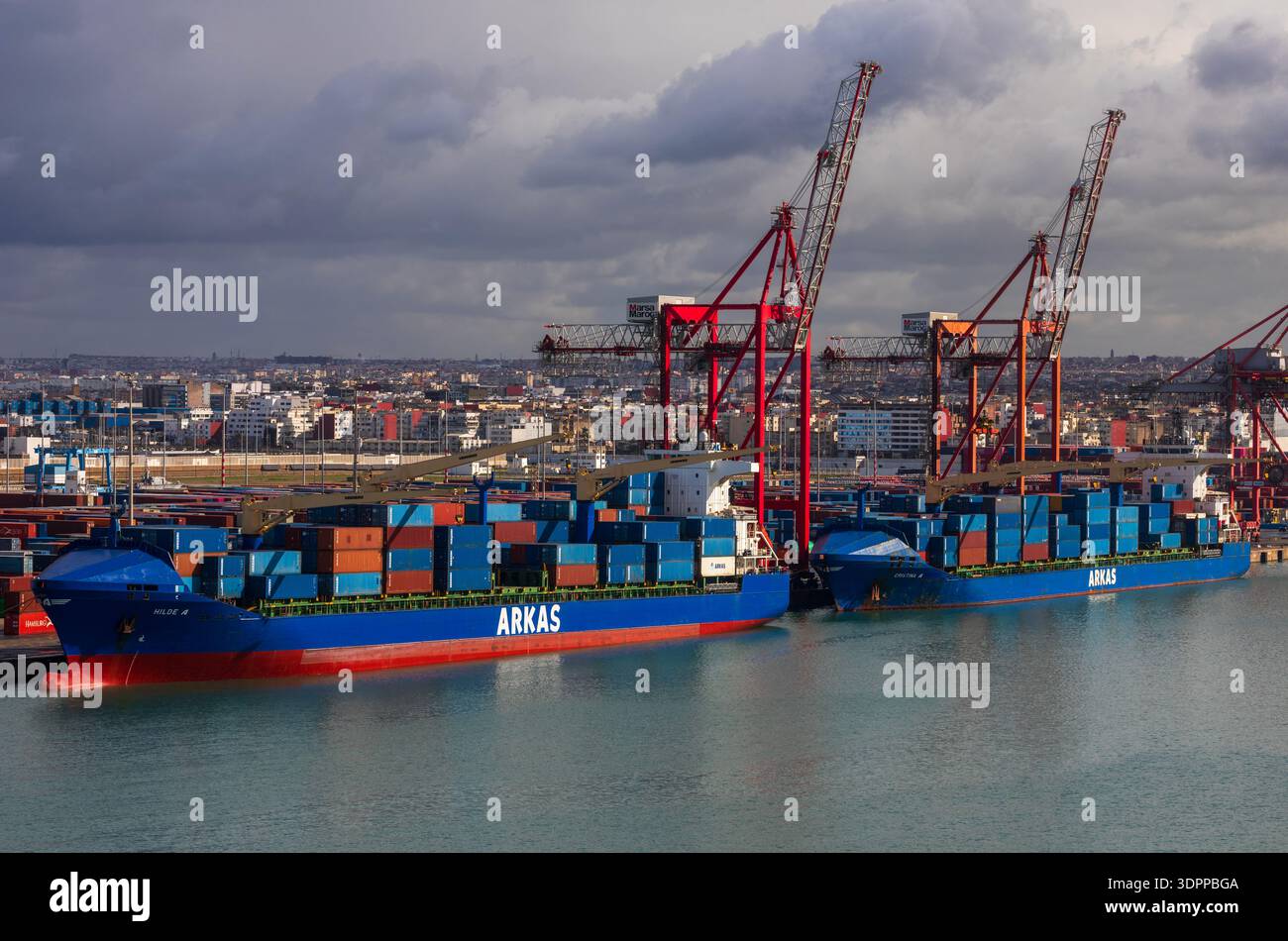 Containerhafen, Casablanca, Marokko, Afrika Stockfoto