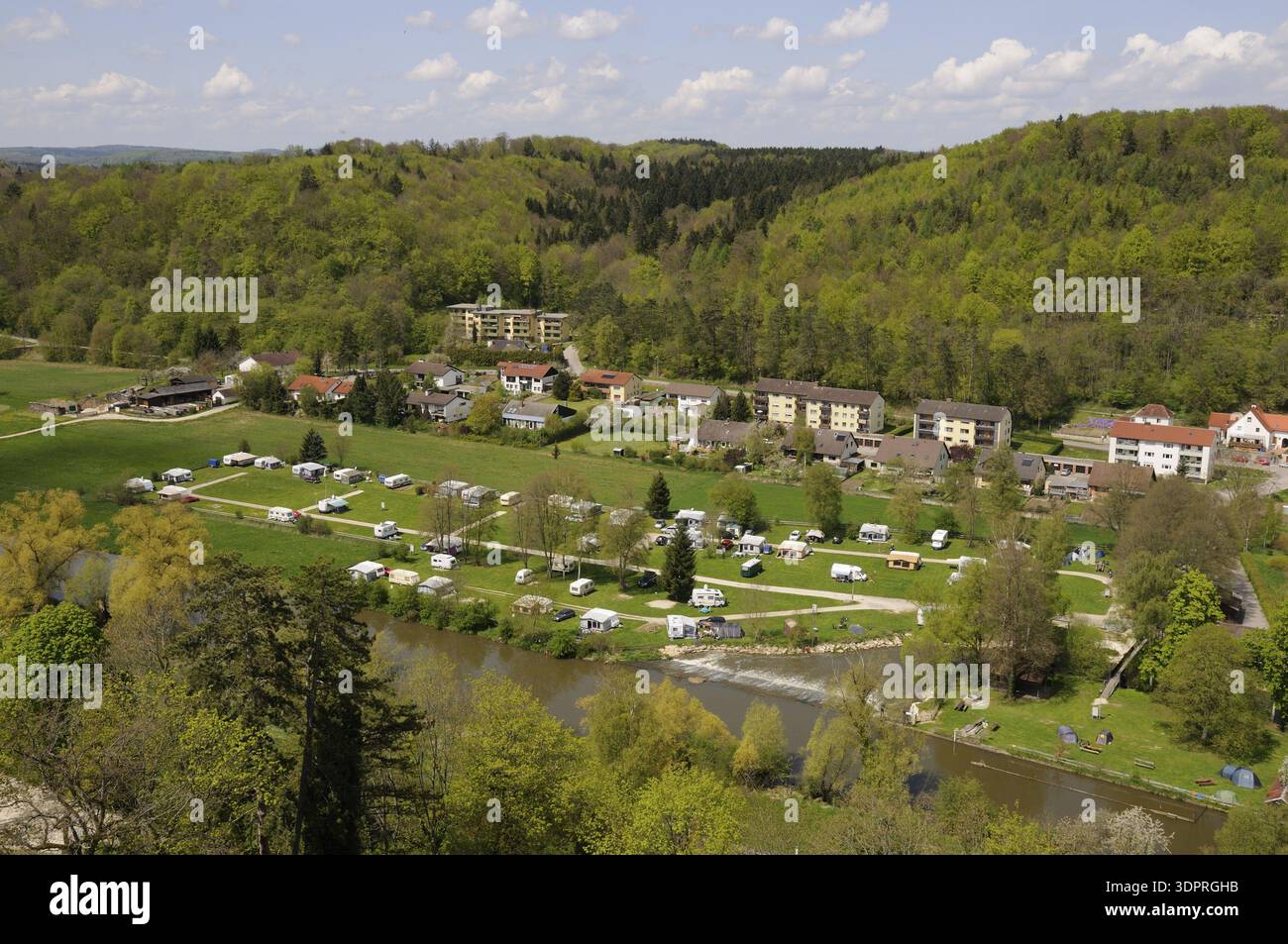 Campingplatz in Pappenheim Stockfoto