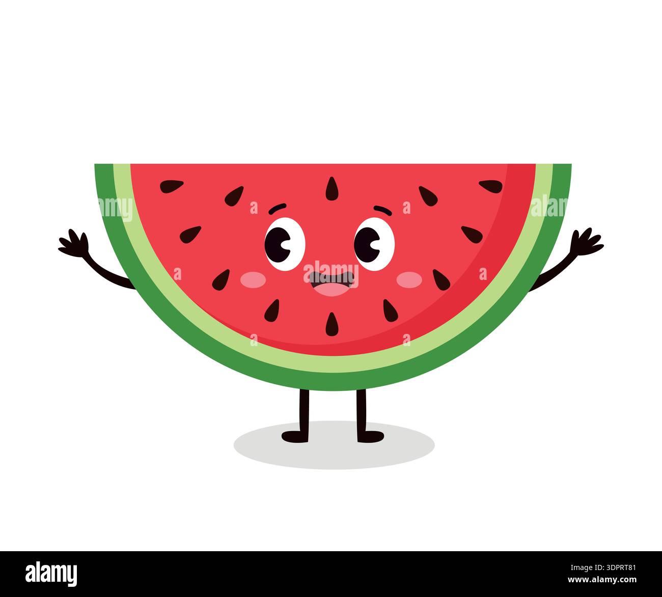 Fröhliche Zeichentrickfigur mit Wassermelonenscheiben für die Sommerfeier Stock Vektor