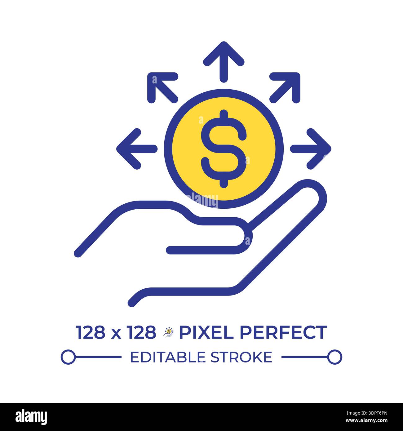 Money Management Pixel Perfect Line Color Symbol Stock Vektor