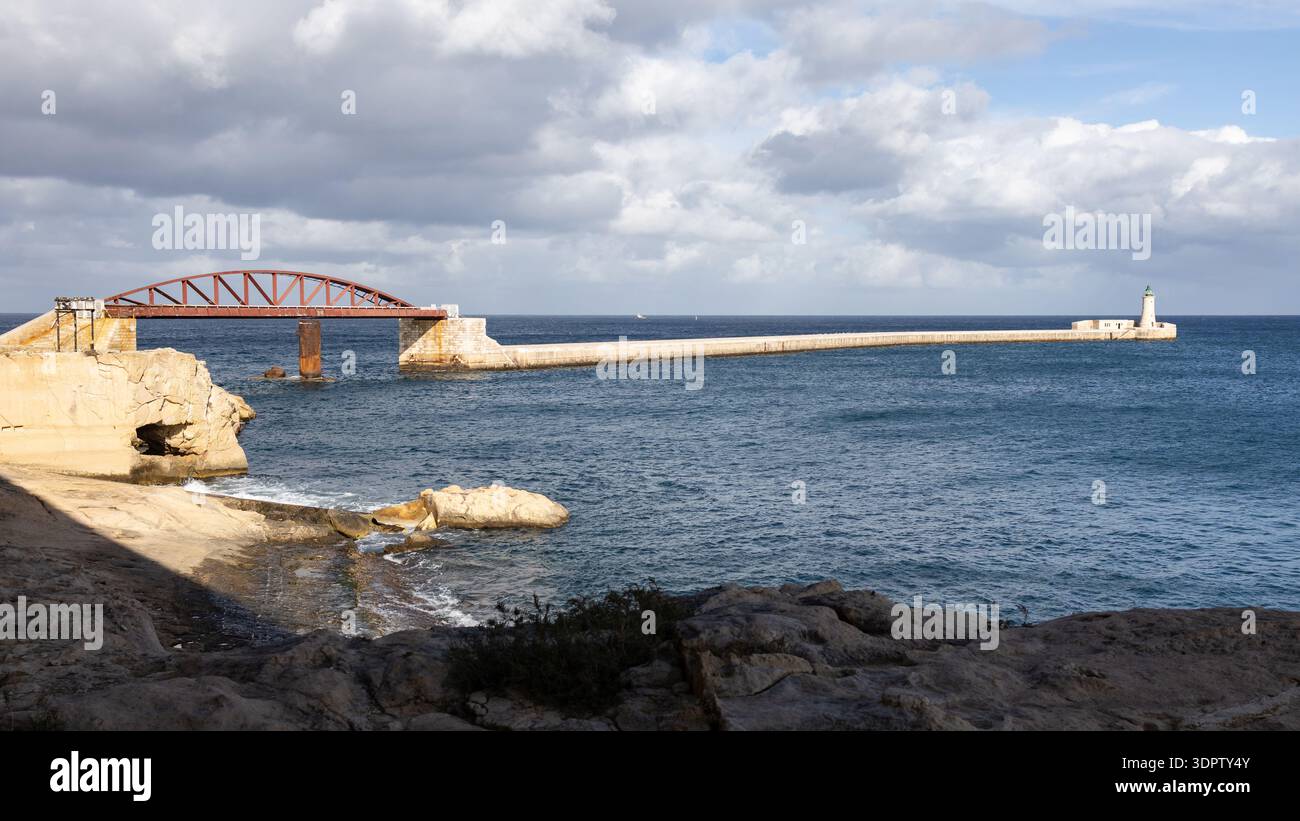 St. Elmo Leuchtturm in Valletta Malta Stockfoto