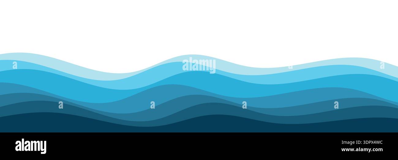 Abstrakte Schichten blaue Ozeanwellen für Wasser, Meer und Ozean Themen Vektor Illustration Stock Vektor