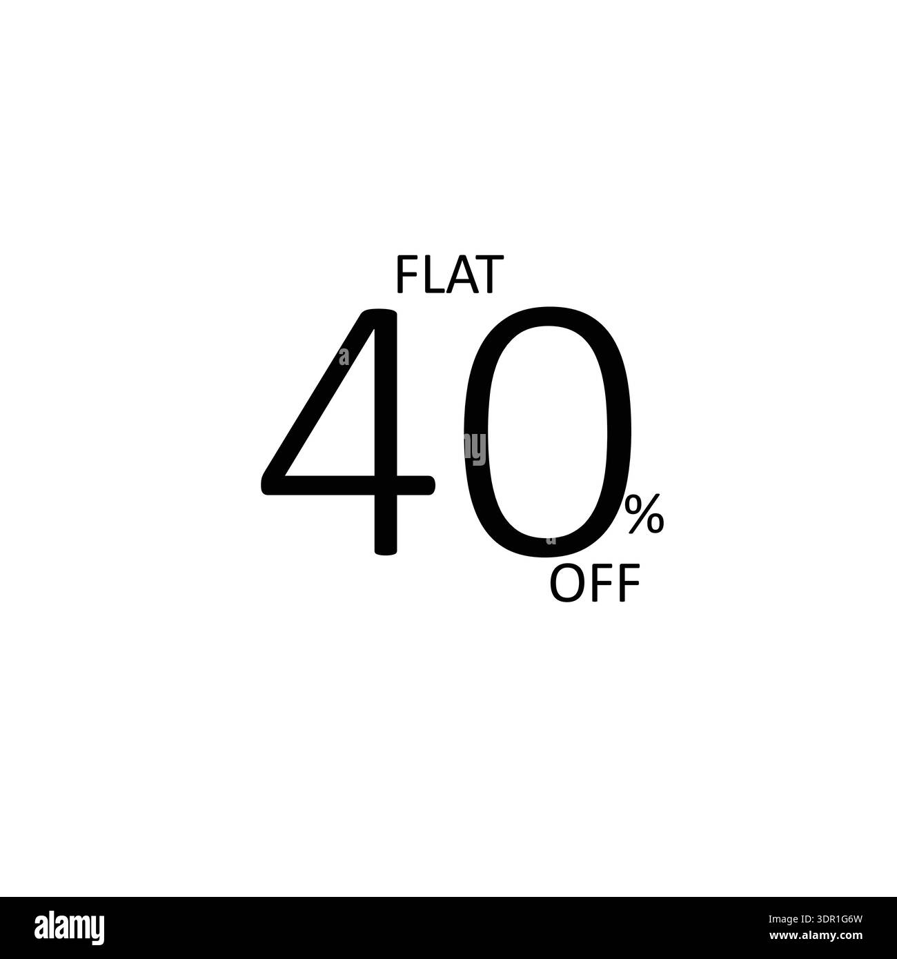 Flat 40% Off Sale Banner – großes Rabattangebot für alle bearbeitbarer Vektor für soziale Medien Weißer Hintergrund und kommerzielle Kampagnen Stock Vektor