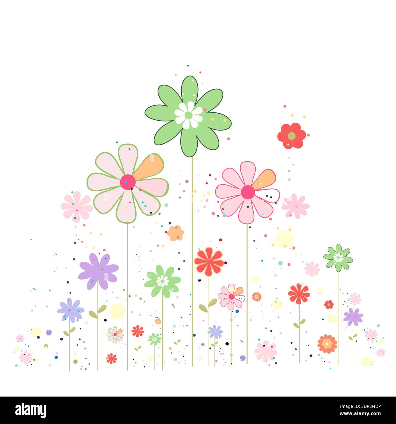 Dekorative bunte Blumen Frühling Zeit Hintergrund Stock Vektor