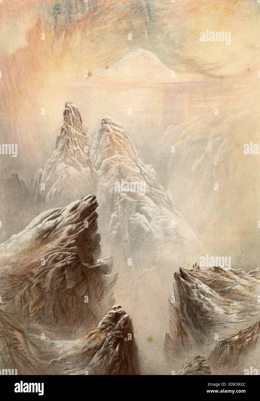 Mont Blanc, Monte Bianco, höchster Gipfel der Alpen, Ansicht von Col d Anterne aus, um 1860, Frankreich, Italien, authentisch, Digital Restaurierte re Stockfoto