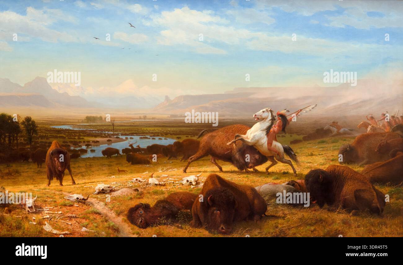Albert Bierstadt, der letzte Büffel, Gemälde in Öl auf Leinwand, 1888-1889 Stockfoto