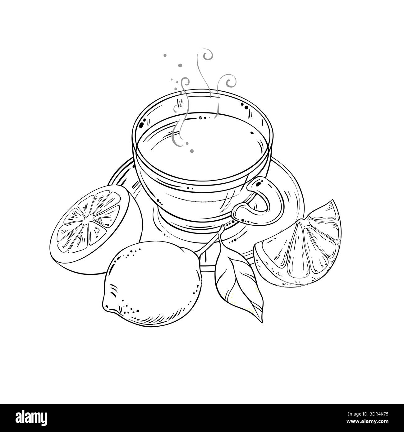 Illustration der Tasse Zitronentee. Stock Vektor