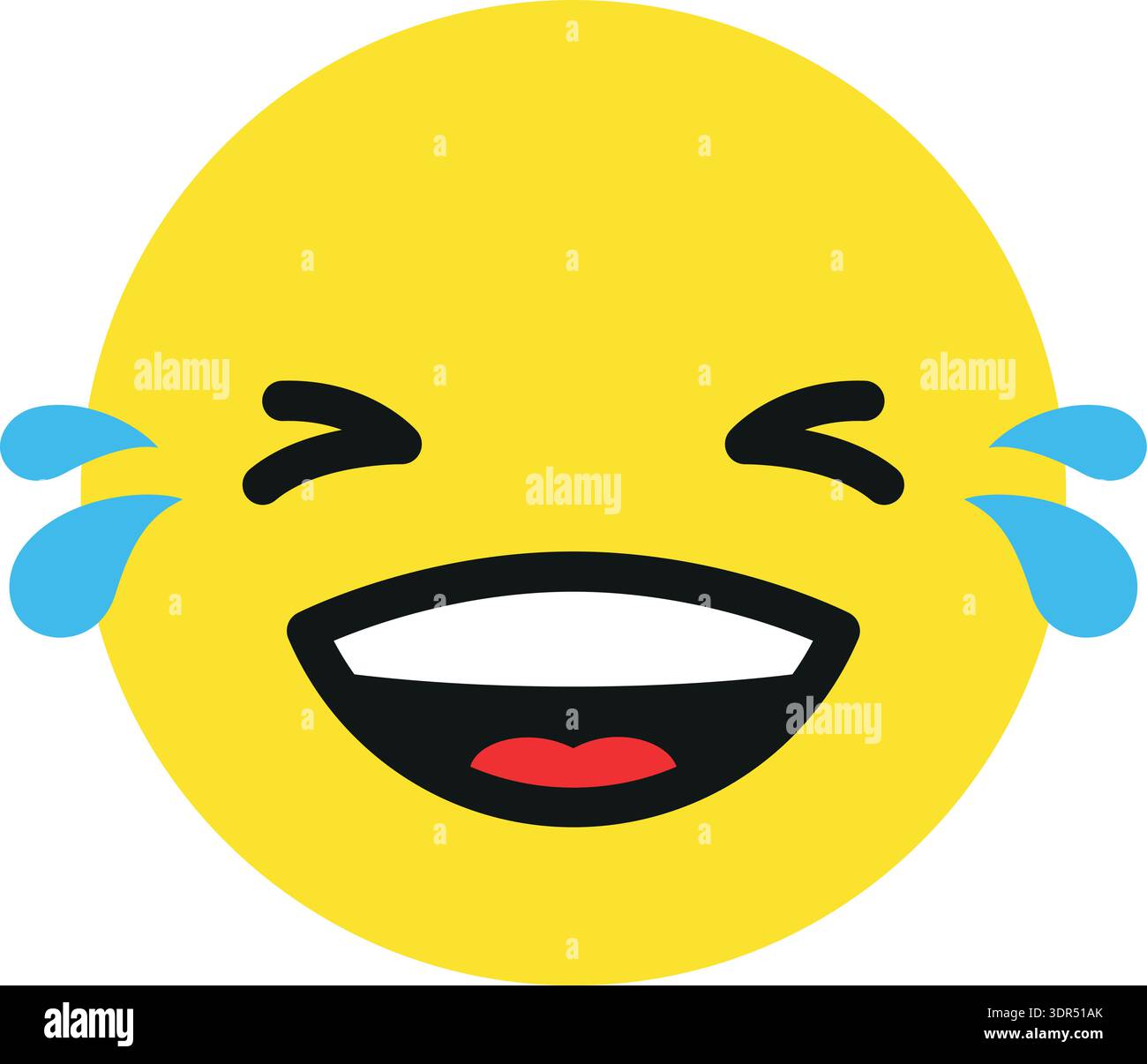 Gesicht mit Tränen der Freude. Lachende fröhliche Emotion-Symbol Stock Vektor