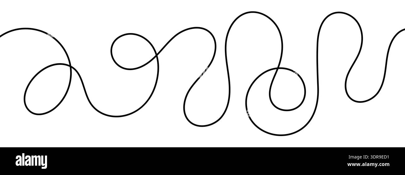 Ein verspieltes, durchgängiges Kabel in einem glatten, schwarzen Zug. Stock Vektor
