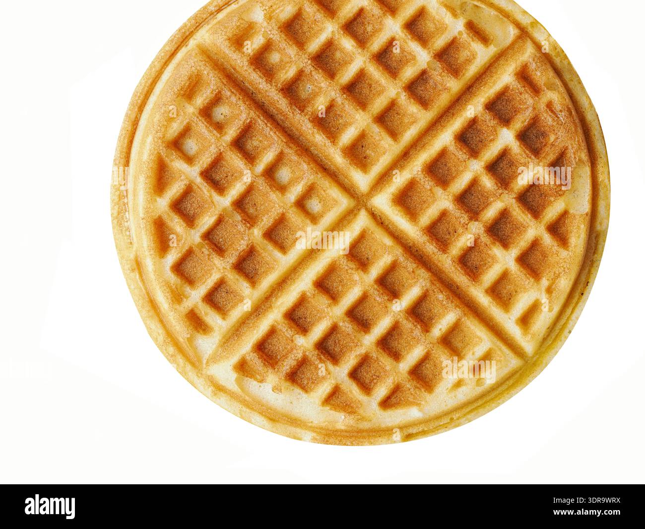Einfache belgische amerikanische Waffeln isoliert Stockfoto
