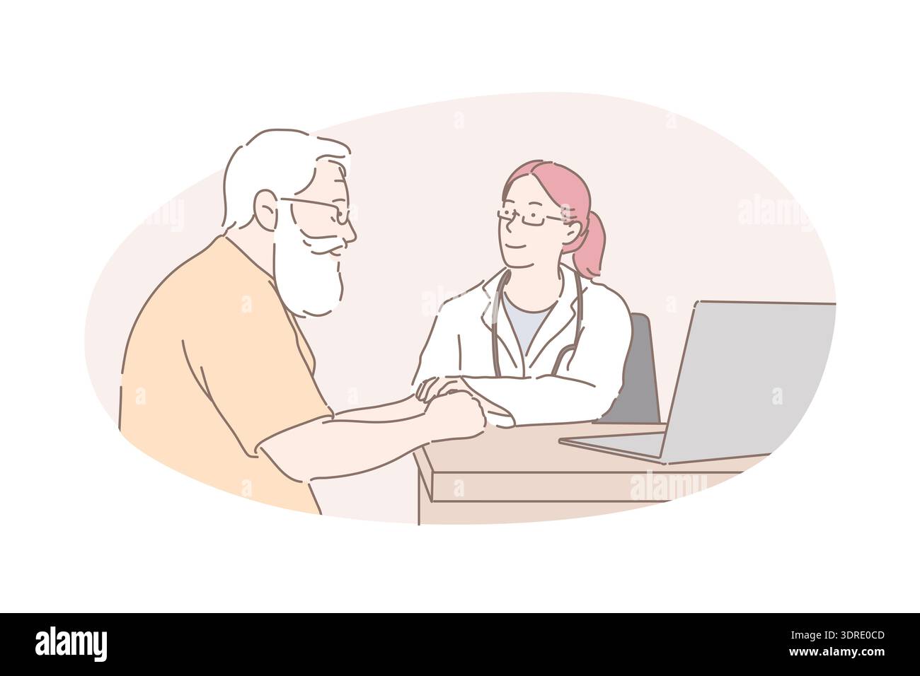 Gesundheitswirtschaft, Gesundheitsuntersuchung, Arztberatungskonzept Stockfoto