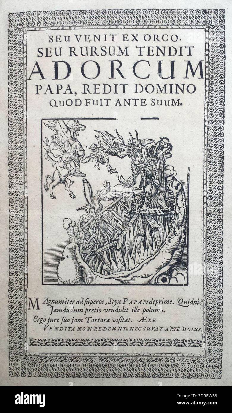 Buchdruck, Satirical Print, 1609, enthält acht antipäpstliche ...