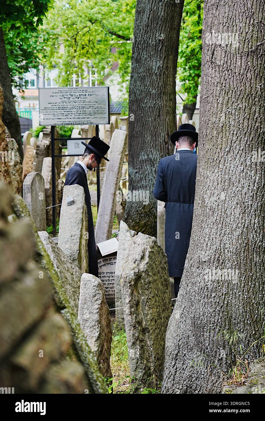 Alter jüdischer Friedhof Prag, Neustadt, 17.-19. Jahrhundert Stockfoto