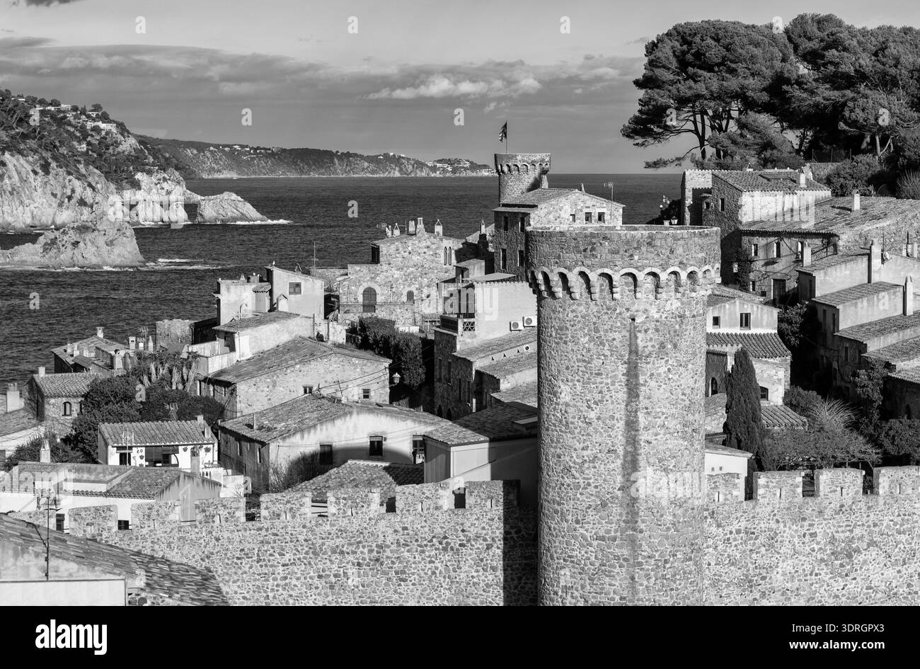 Schloss, Tossa de Mar, Costa Brava, Katalonien, Spanien, Europa Stockfoto