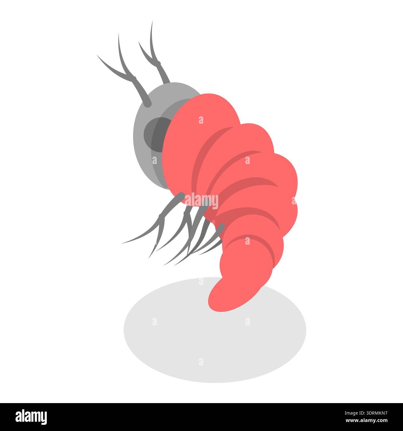 3D Isometrischer flacher Vektor-Satz von Plankton-Varianten Stockfoto