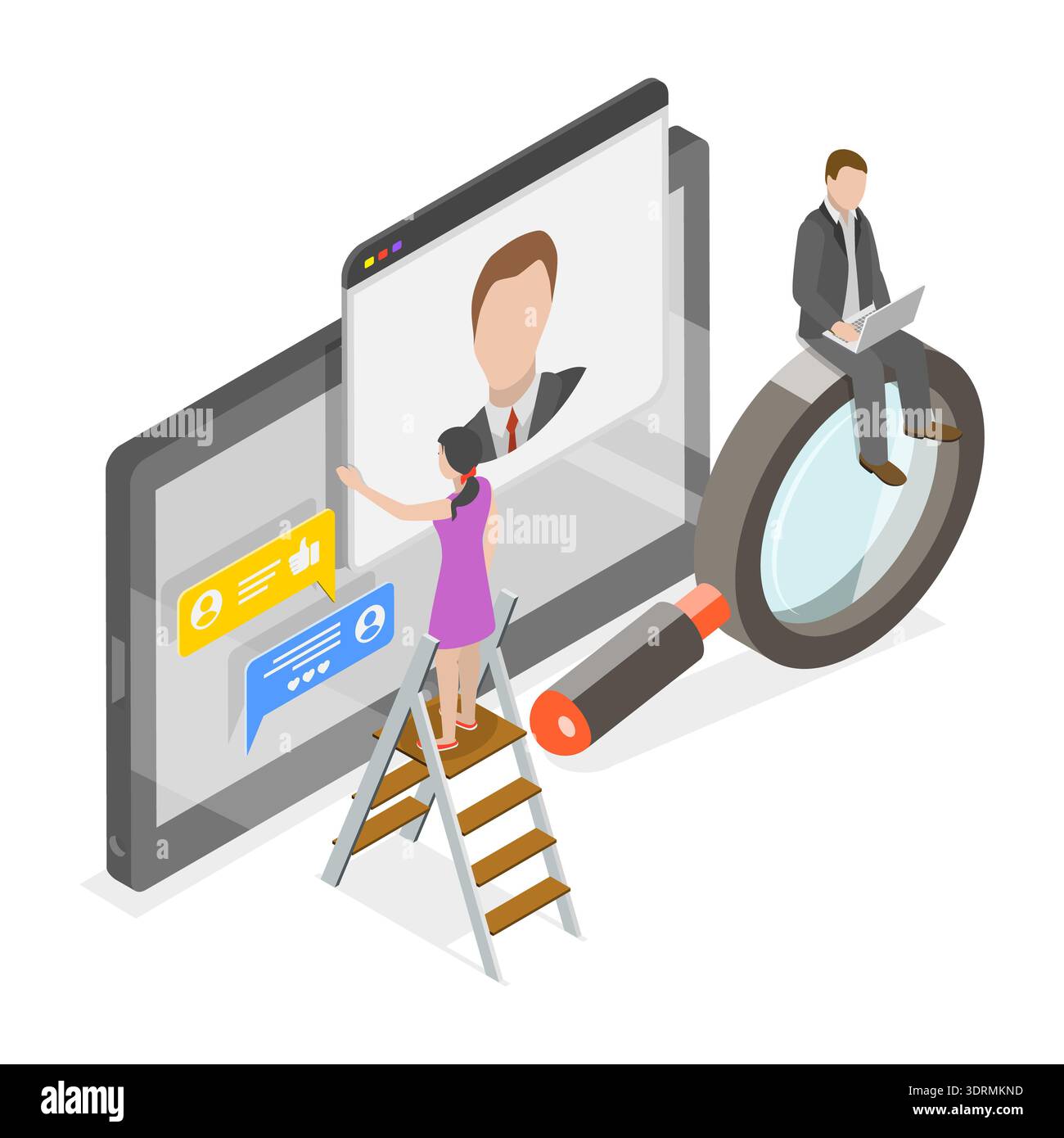 Isometrische 3D-Darstellung der Personalabteilung, Personalverwaltung. Punkt 4 Stockfoto