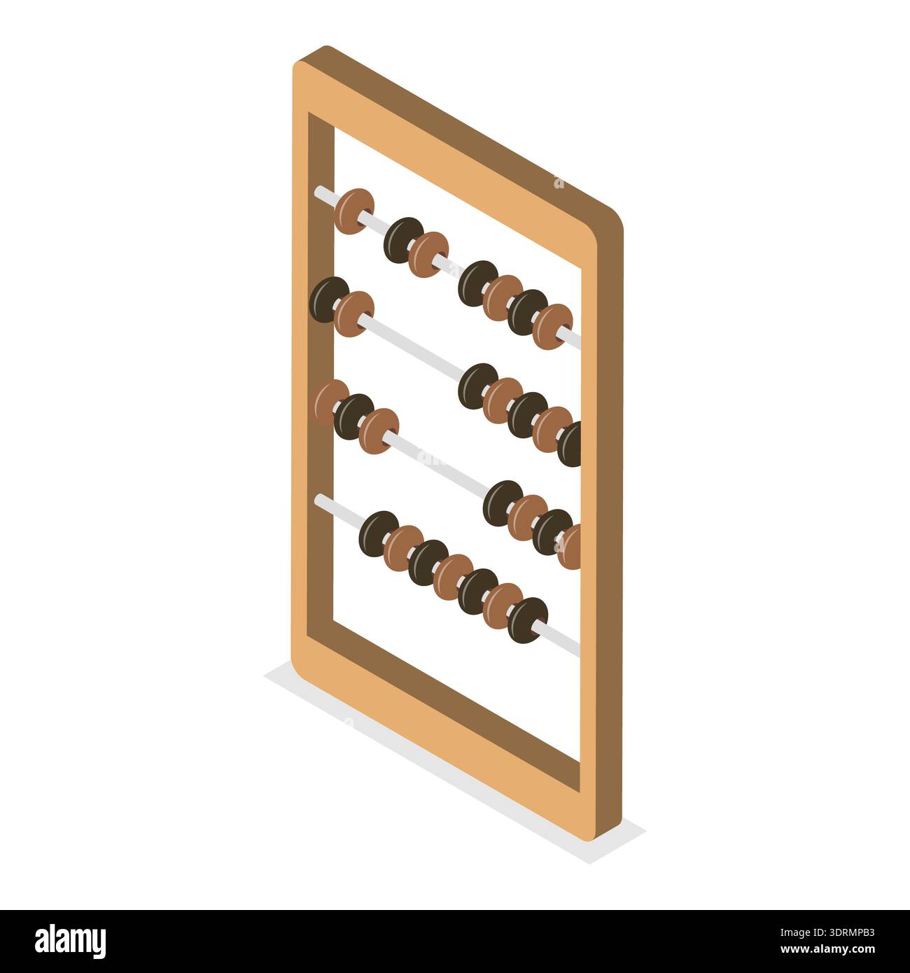 Isometrischer 3D-Flachvektorsatz von Abacus Stockfoto
